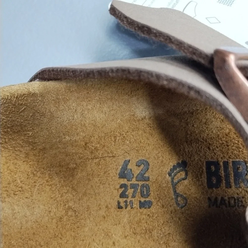 Birkenstock Medina Thong Sandals Mens US 9 Brown Adjustable Buckle Strap Slip On